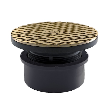 4 In. Hub Fit Base Cleanout With 3-1/2 In. Plastic Spuds 6 In. Nickel Bronze Round Cover PVC